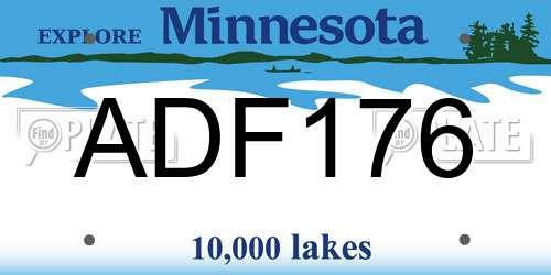 ADF176 Minnesota License Plate