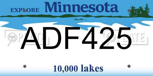 ADF425 Minnesota License Plate