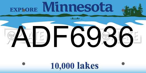 ADF6936 Minnesota License Plate