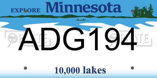 ADG194 Minnesota License Plate