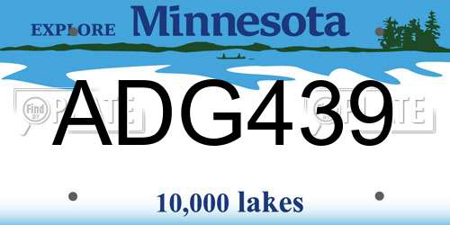 ADG439 Minnesota License Plate