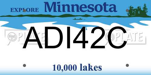 ADI42C Minnesota License Plate