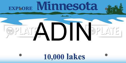 ADIN Minnesota License Plate