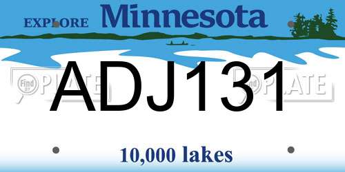ADJ131 Minnesota License Plate