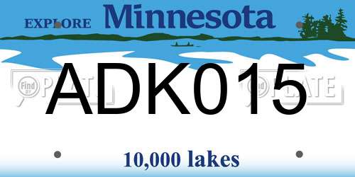ADK015 Minnesota License Plate