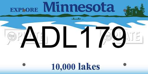 ADL179 Minnesota License Plate