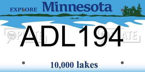 ADL194 Minnesota License Plate