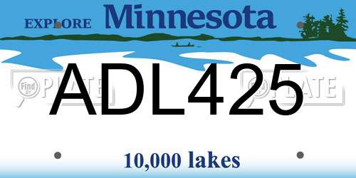 ADL425 Minnesota License Plate