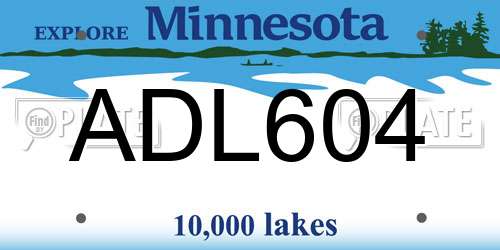 ADL604 Minnesota License Plate