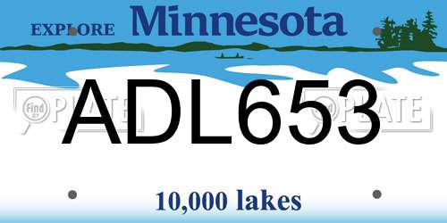 ADL653 Minnesota License Plate