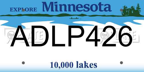 ADLP426 Minnesota License Plate