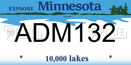 ADM132 Minnesota License Plate