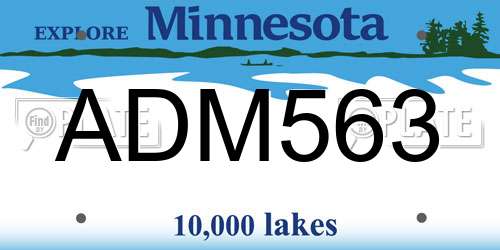 ADM563 Minnesota License Plate