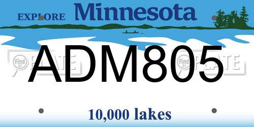 ADM805 Minnesota License Plate