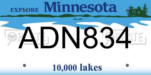 ADN834 Minnesota License Plate