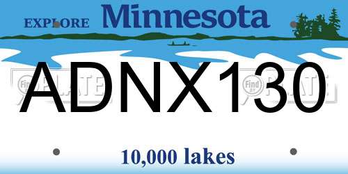 ADNX130 Minnesota License Plate