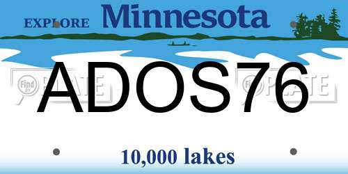 ADOS76 Minnesota License Plate