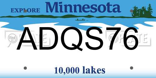 ADQS76 Minnesota License Plate