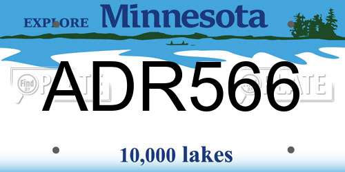 ADR566 Minnesota License Plate
