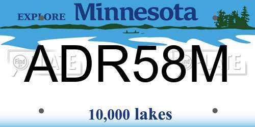 ADR58M Minnesota License Plate