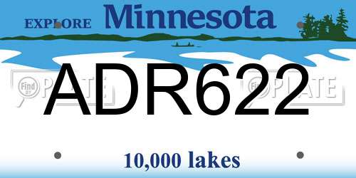 ADR622 Minnesota License Plate