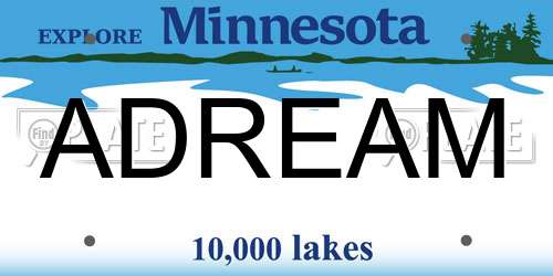 ADREAM Minnesota License Plate