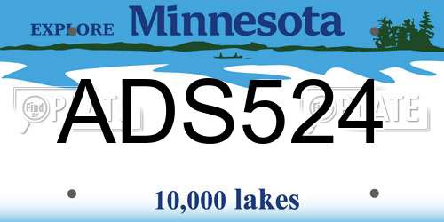 ADS524 Minnesota License Plate