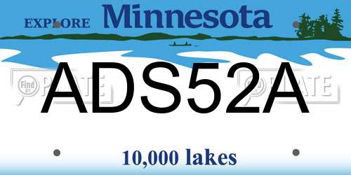 ADS52A Minnesota License Plate
