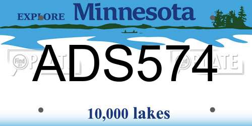 ADS574 Minnesota License Plate