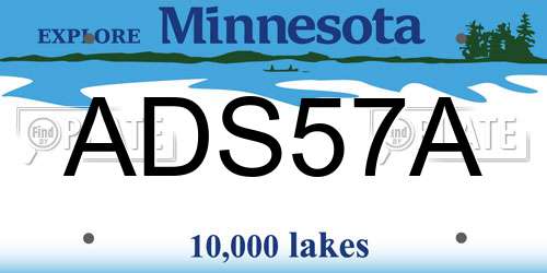 ADS57A Minnesota License Plate