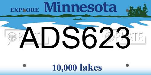 ADS623 Minnesota License Plate