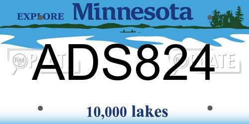 ADS824 Minnesota License Plate