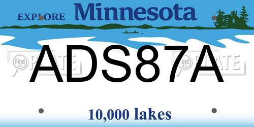 ADS87A Minnesota License Plate