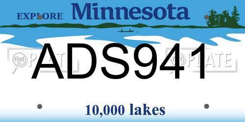 ADS941 Minnesota License Plate