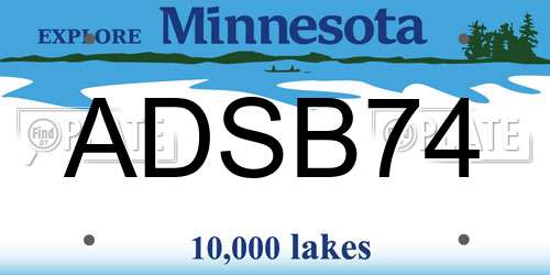 ADSB74 Minnesota License Plate