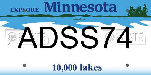 ADSS74 Minnesota License Plate