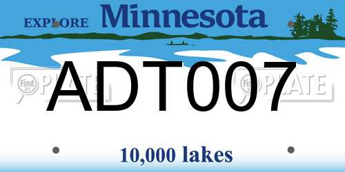ADT007 Minnesota License Plate