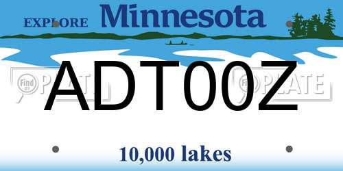 ADT00Z Minnesota License Plate