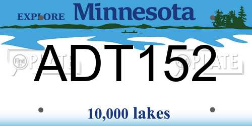 ADT152 Minnesota License Plate