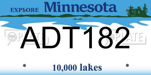ADT182 Minnesota License Plate