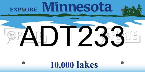 ADT233 Minnesota License Plate