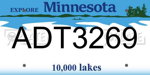 ADT3269 Minnesota License Plate
