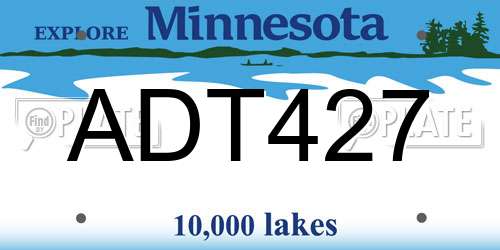 ADT427 Minnesota License Plate