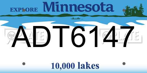ADT6147 Minnesota License Plate