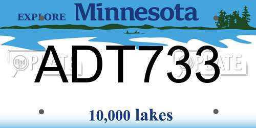 ADT733 Minnesota License Plate