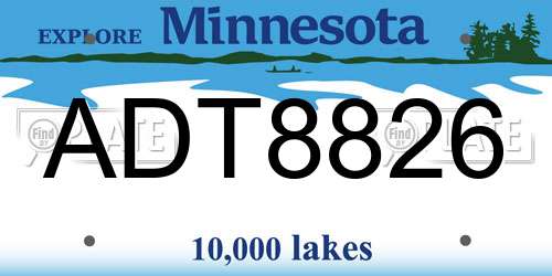 ADT8826 Minnesota License Plate