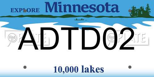 ADTD02 Minnesota License Plate