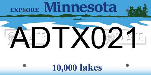 ADTX021 Minnesota License Plate
