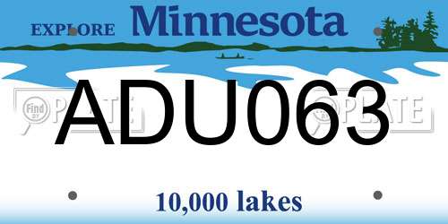 ADU063 Minnesota License Plate