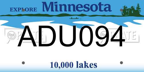 ADU094 Minnesota License Plate